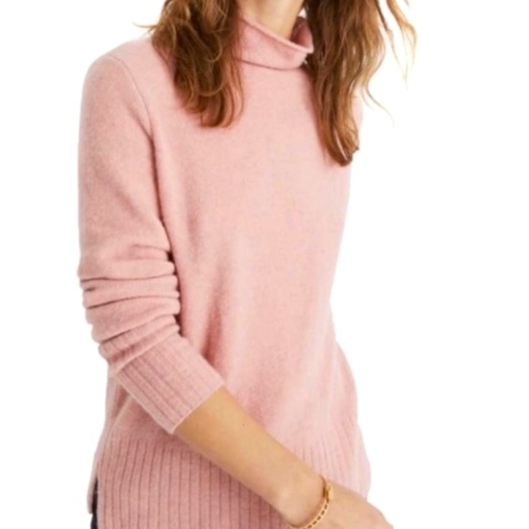 XS 🔖 MADEWELL Inland Turtleneck Sweater NWT Pink Rose - Picture 1 of 11